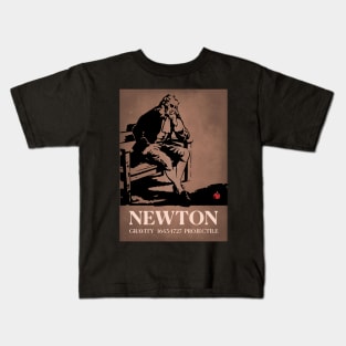 Sir Isaac Newton Apple Gravity Poster Kids T-Shirt